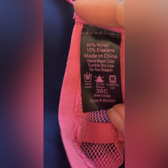 Lot Of 2 Women’s 36C Pink And Zebra Print Bras Padded Push Up - Picture 3 of 4